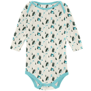 KicKee Pants Print Long Sleeve One Piece - Natural Chairlift