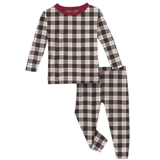 Print Bamboo Long Sleeve Pajama Set - Midnight Holiday Plaid Baby & Toddler Sleepwear