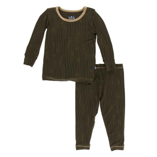 KicKee Pants Print Long Sleeve Pajama Set - Petrified Wood