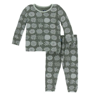 Print Long Sleeve Pajama Set, Succulent Plants Baby & Toddler Sleepwear