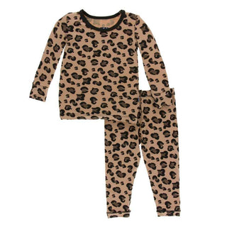 Print Long Sleeve Pajama Set, Suede Cheetah Print KicKee Pants Size: 12-18 Months