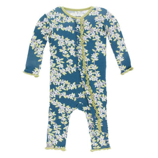 Print Muffin Ruffle Coverall (Snaps) - Peacock Tree CanopyKicKee PantsSize: 3-6 Months