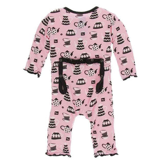 Print Muffin Ruffle Coverall with Snaps - TeatimeKicKee PantsSize: 3-6 Months
