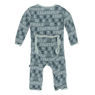 KicKee Pants Print Muffin Ruffle Coverall with Zipper - Dusty Sky Countdown