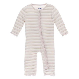 KicKee Pants Print Muffin Ruffle Coverall with Zipper - Everyday Heroes Sweet Stripe