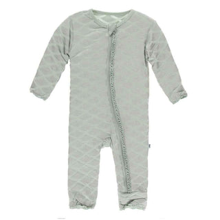 Print Bamboo Muffin Ruffle Coverall with Zipper - Iridescent Mermaid Scales Baby & Toddler Sleepwear