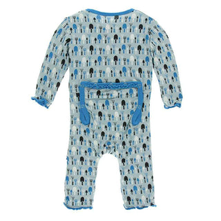 KicKee Pants Print Muffin Ruffle Coverall with Zipper - Jade Garden Tools
