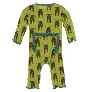 KicKee Pants Print Muffin Ruffle Coverall with Zipper - Meadow Bad Moose