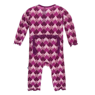 KicKee Pants Print Muffin Ruffle Coverall with Zipper - Melody Waves