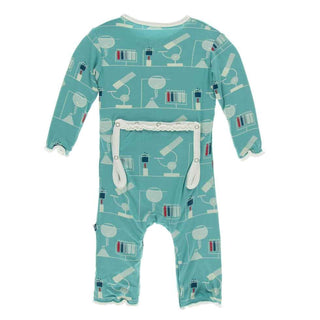 KicKee Pants Print Muffin Ruffle Coverall with Zipper - Neptune Chemistry Lab