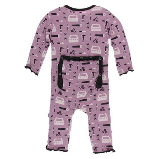 KicKee Pants Print Muffin Ruffle Coverall with Zipper - Pegasus Construction
