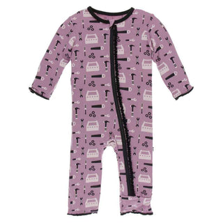 KicKee Pants Print Muffin Ruffle Coverall with Zipper - Pegasus Construction