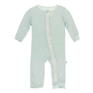 KicKee Pants Print Muffin Ruffle Coverall with Zipper - Spring Sky Full Moon