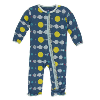 KicKee Pants Print Muffin Ruffle Coverall with Zipper - Twilight Planets