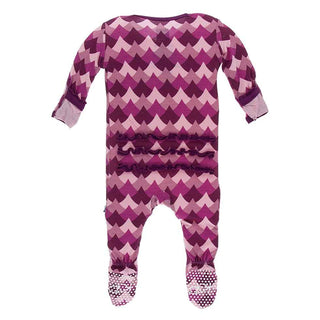 KicKee Pants Print Muffin Ruffle Footie with Snaps - Melody Waves