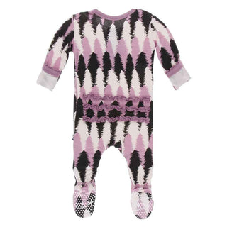 KicKee Pants Print Muffin Ruffle Footie with Snaps - Midnight Forestry