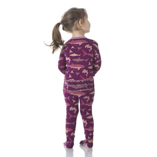 KicKee Pants Print Muffin Ruffle Footie with Zipper - Melody Sharks