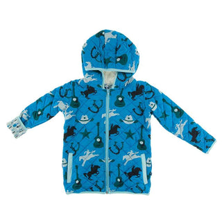 KicKee Pants Print Quilted Jacket with Sherpa-Lined Hood - Amazon Cowboy/Jade Garden Tools