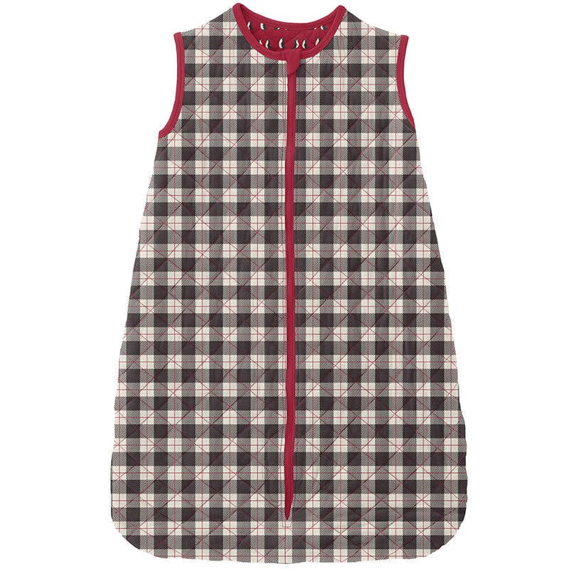 Kickee Pants Quilted Sleeping Bag Holiday Plaid & Penguin Baby Riddle