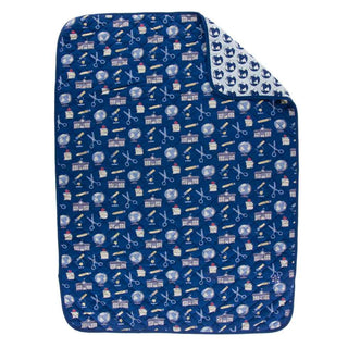 KicKee Pants Print Quilted Stroller Blanket - Navy Education/Spring Sky Environmental Protection, One Size