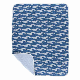 KicKee Pants Print Quilted Stroller Blanket - Twilight Whale, One Size