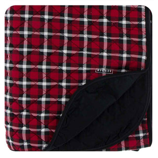 KicKee Pants Print Quilted Throw Blanket - Crimson 2020 Holiday Plaid/Midnight, One Size