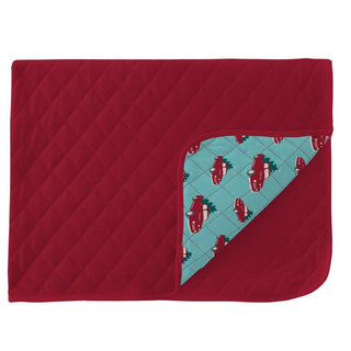 KicKee Pants Print Quilted Throw Blanket, Crimson and Iceberg Trucks and Trees - One Size WCA22