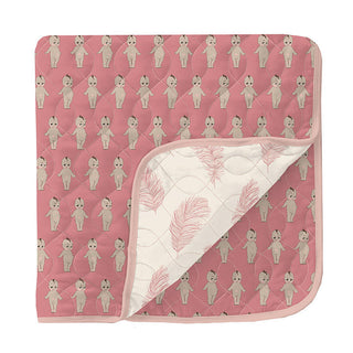 KicKee Pants Print Quilted Throw Blanket, Desert Rose Baby Doll and Natural Feathers - One Size