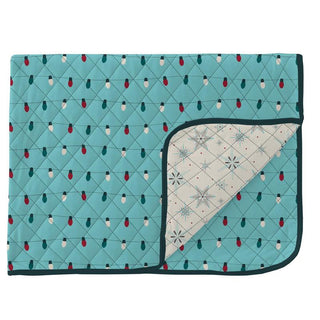 KicKee Pants Print Quilted Throw Blanket, Iceberg Holiday Lights and Natural Snowflakes - One Size WCA22