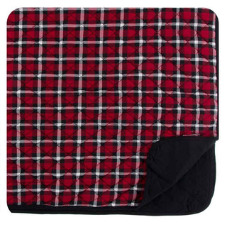 KicKee Pants Print Quilted Toddler Blanket - Crimson 2020 Holiday Plaid/Midnight, One Size
