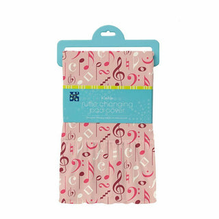 KicKee Pants Print Ruffle Changing Pad Cover - Peach Blossom Music Class - One Size