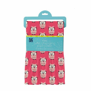 KicKee Pants Print Ruffle Changing Pad Cover - Taffy Wise Owls - One Size
