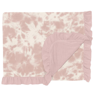 KicKee Pants Print Ruffle Double Layer Throw Blanket - Baby Rose Tie Dye