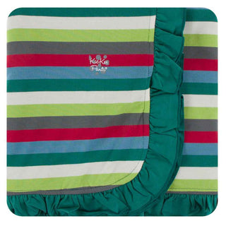 KicKee Pants Print Ruffle Stroller Blanket - 2020 Multi Stripe, One Size