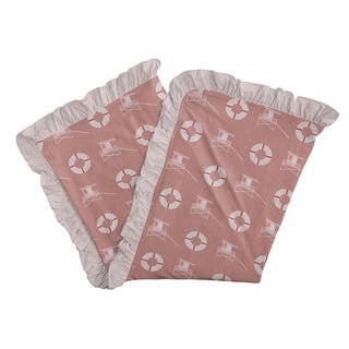 KicKee Pants Print Ruffle Stroller Blanket - Antique Pink Lifeguard, One Size
