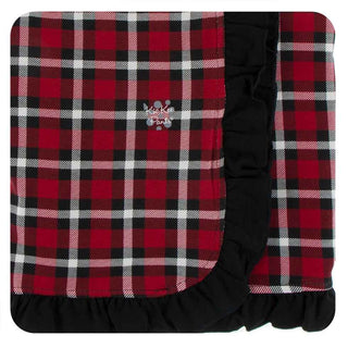 KicKee Pants Print Ruffle Stroller Blanket - Crimson 2020 Holiday Plaid, One Size