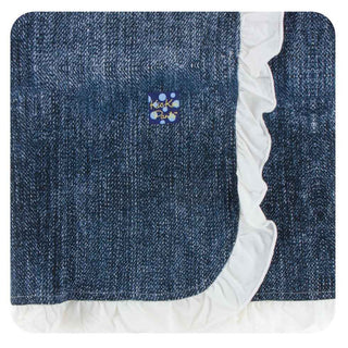 KicKee Pants Print Ruffle Stroller Blanket Denim, One Size