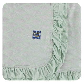 KicKee Pants Print Ruffle Stroller Blanket - Iridescent Mermaid Scales, One Size