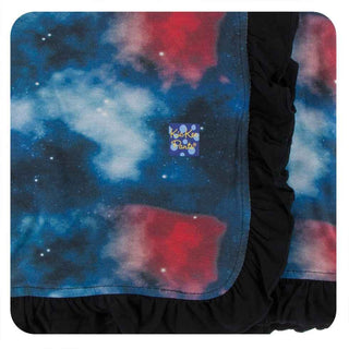 KicKee Pants Print Ruffle Stroller Blanket - Red Ginger Galaxy, One Size