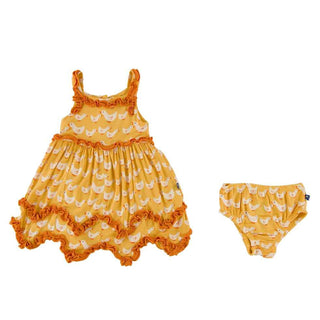 KicKee Pants Print Ruffle Tank Dress with Bloomer - Fuzzy Bee Ducks