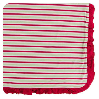 KicKee Pants Print Ruffle Toddler Blanket - 2020 Candy Cane Stripe, One Size