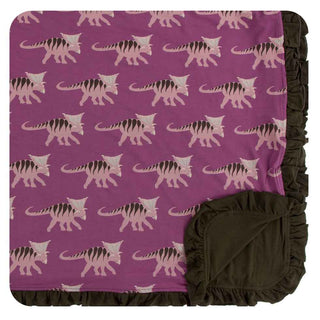 KicKee Pants Print Ruffle Toddler Blanket - Amethyst Kosmoceratops, One Size