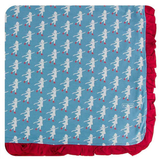 KicKee Pants Print Ruffle Toddler Blanket - Blue Moon Ice Skater, One Size