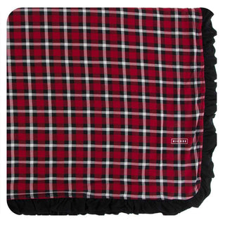 KicKee Pants Print Ruffle Toddler Blanket - Crimson 2020 Holiday Plaid, One Size