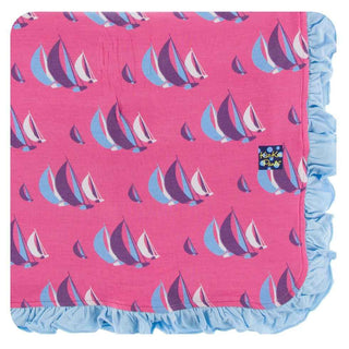 KicKee Pants Print Ruffle Toddler Blanket - Flamingo Sailing Race, One Size
