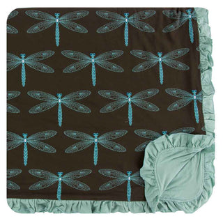 KicKee Pants Print Ruffle Toddler Blanket - Giant Dragonfly, One Size