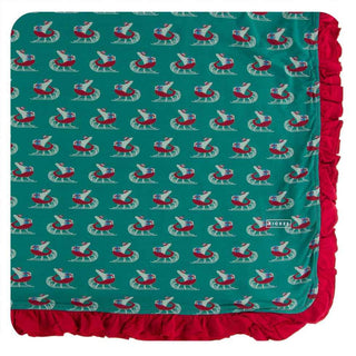 KicKee Pants Print Ruffle Toddler Blanket - Ivy Sled, One Size