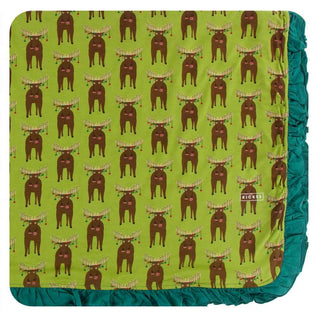KicKee Pants Print Ruffle Toddler Blanket - Meadow Bad Moose, One Size