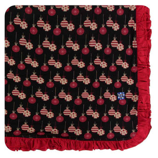KicKee Pants Print Ruffle Toddler Blanket - Midnight Ornaments, One Size
