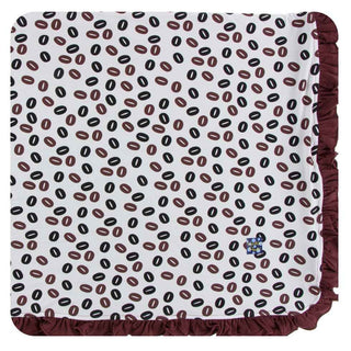 KicKee Pants Print Ruffle Toddler Blanket - Natural Coffee Beans, One Size